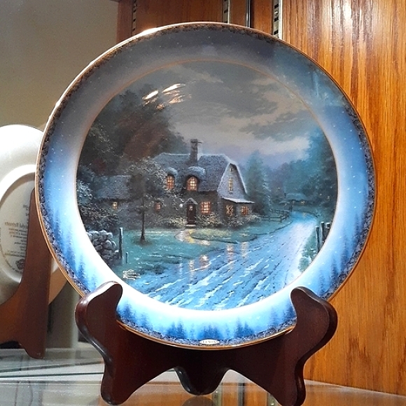 ๐*VINTAGE* LENOX ~KINKADE~ PEACEFUL RETREATS "MOONLIT LANE" WALL PLATE #517 A - Picture 12 of 12